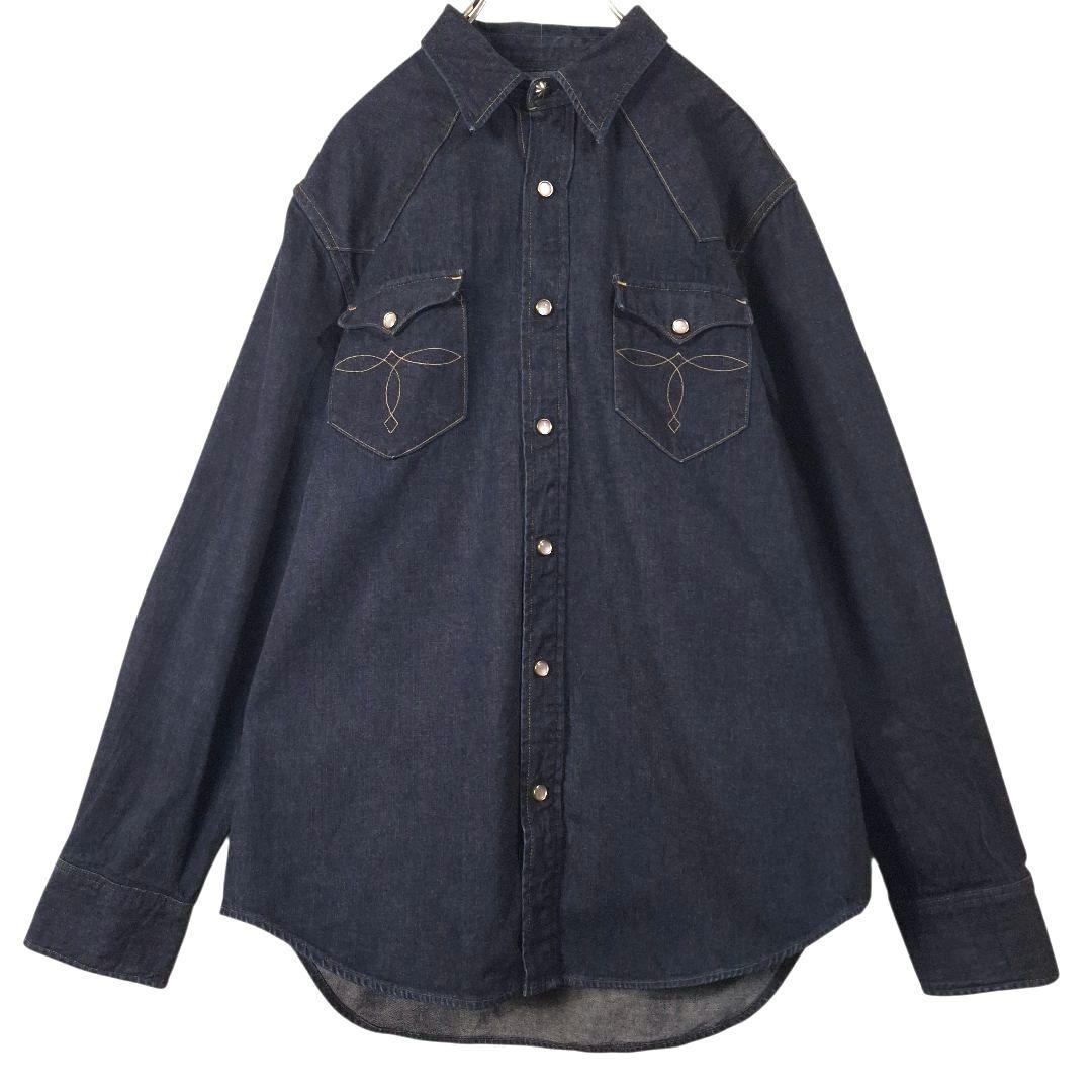 ​極美品 RRL ダブルアールエル デニムシャツ ウエスタン 一つ星タグ 濃紺M