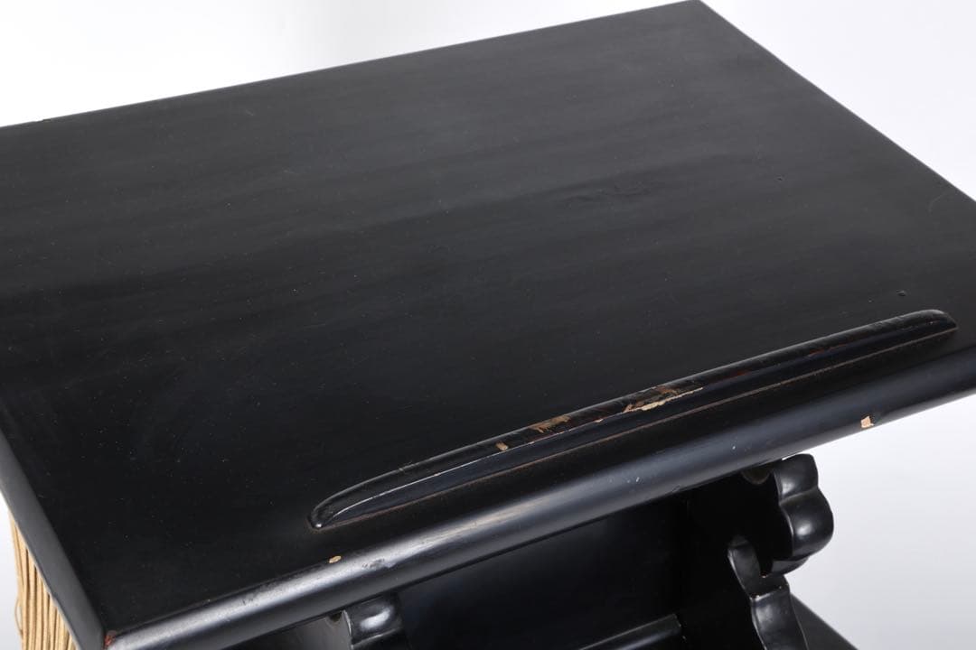 極上 黒漆塗金蒔絵螺鈿細工 見台 経台 経机 仏具 仏教美術 古美術 骨董品 漆