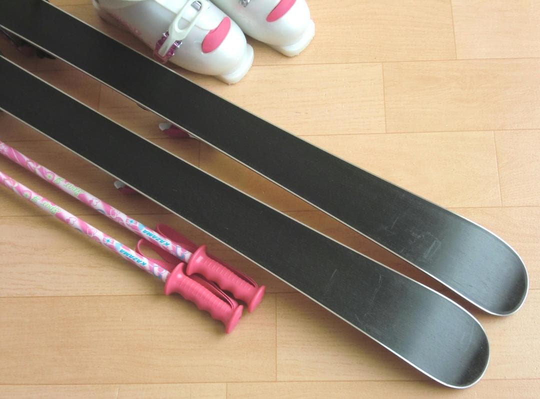 ■■送料無料■KAZAMA■子供用スキーフルセット■板116靴22■WAX済■■