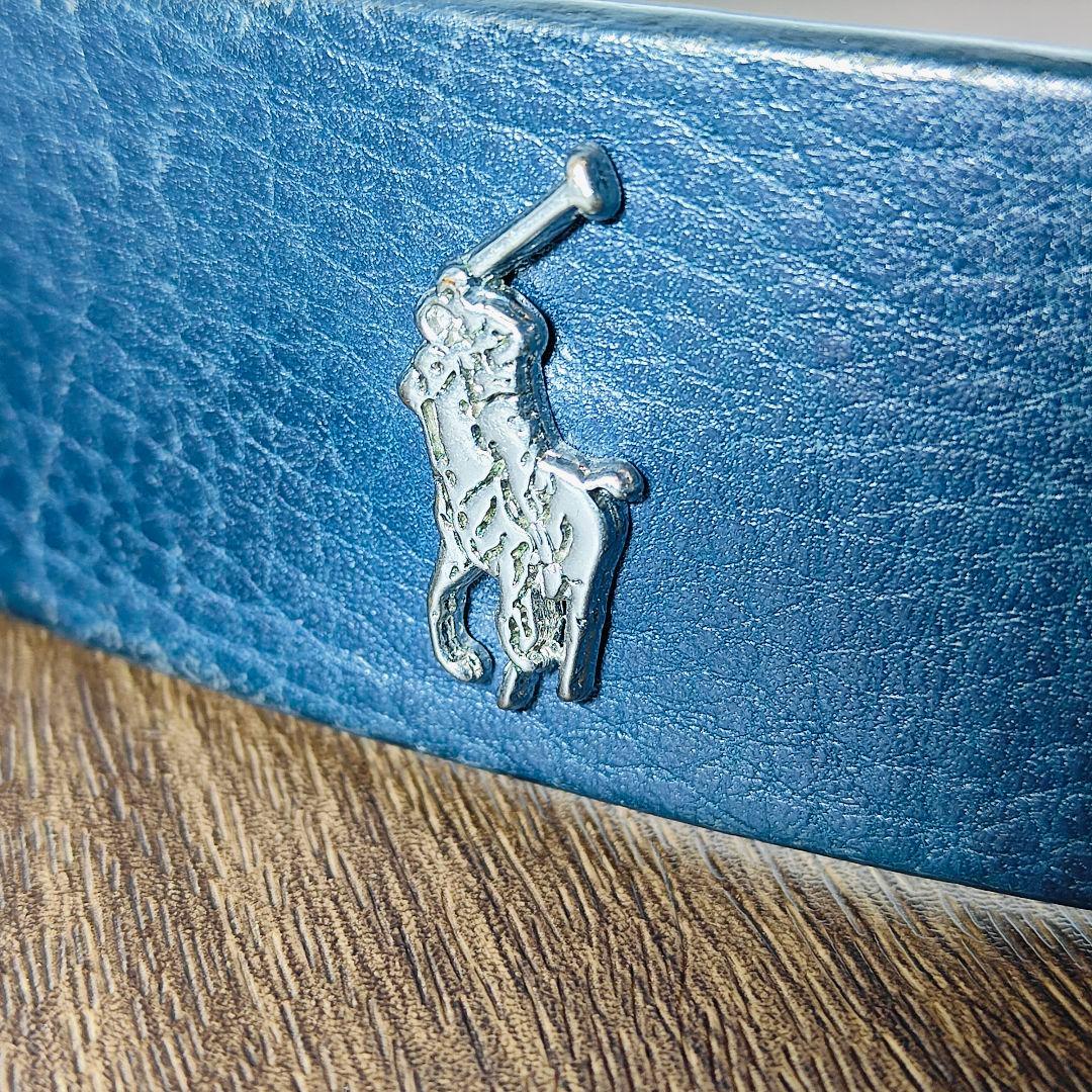 【極厚シボ革正規品】POLO RALPH LAUREN 高級ネイビードレスベルト