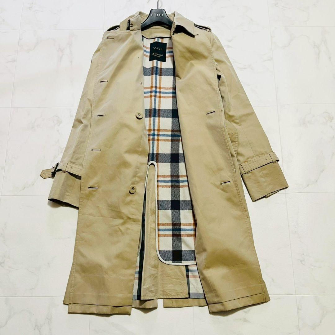 近年美品✨サンヨー 100年コート ライナー付 トレンチコート ベージュ 38
