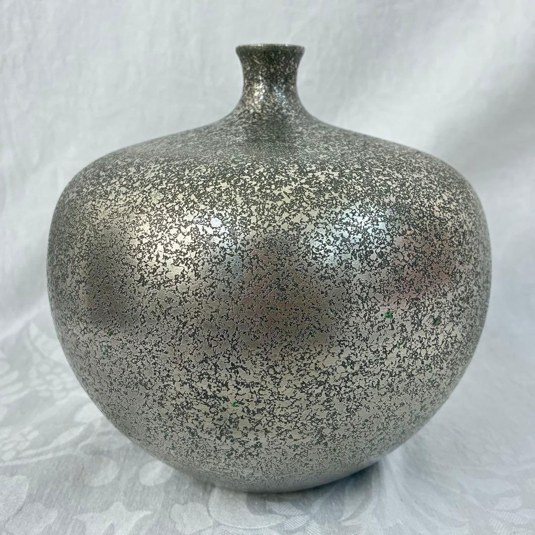 松和堂造 松崎福三郎原型 青銅花瓶 飾り壺 置物 骨董品