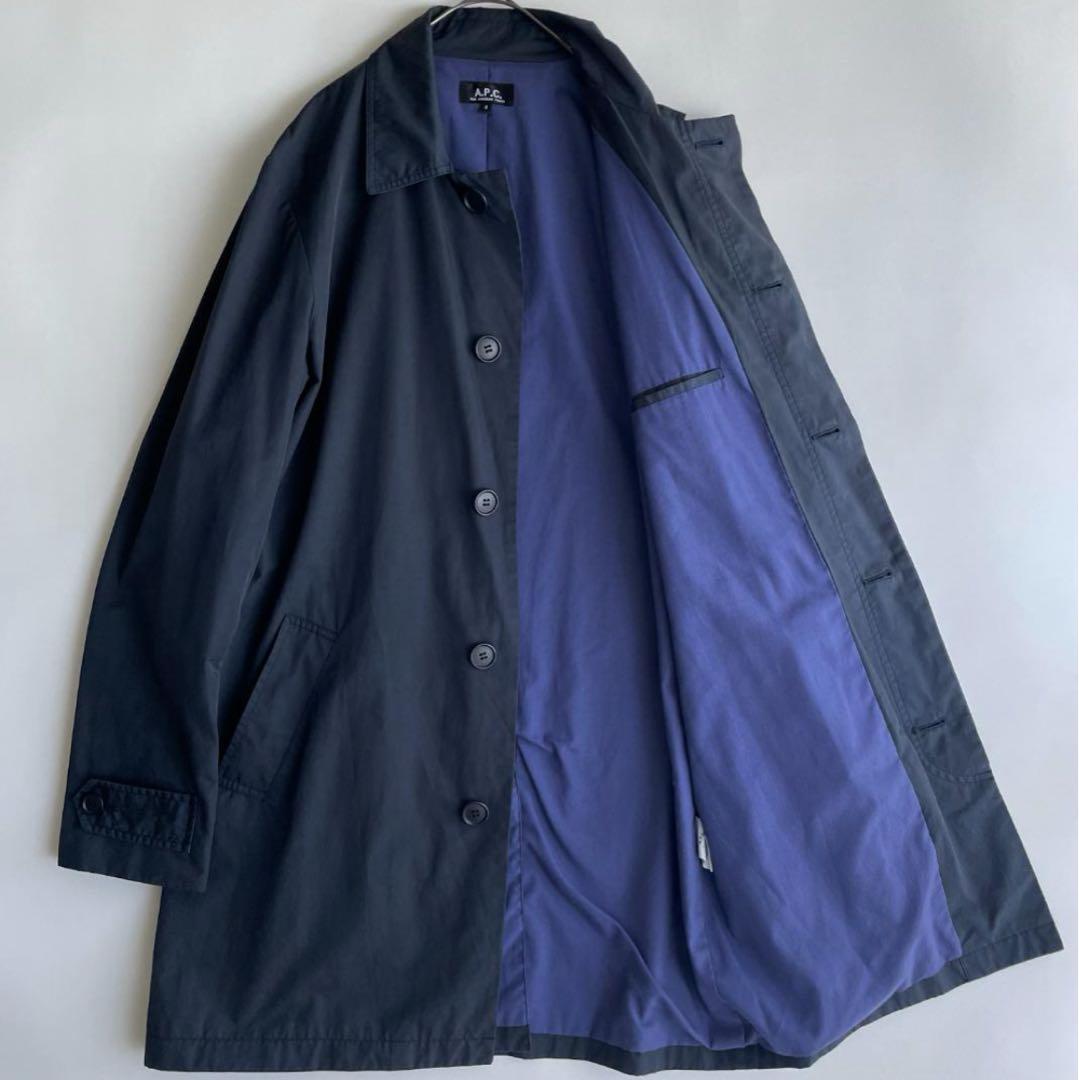 A.P.C. ネイビー ステンカラーコート　S