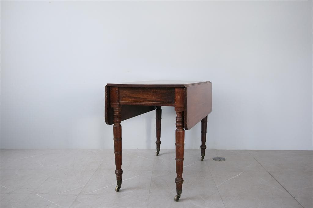 英国アンティーク木製ドロップリーフテーブル/バタフライ/ダイニング机92-113