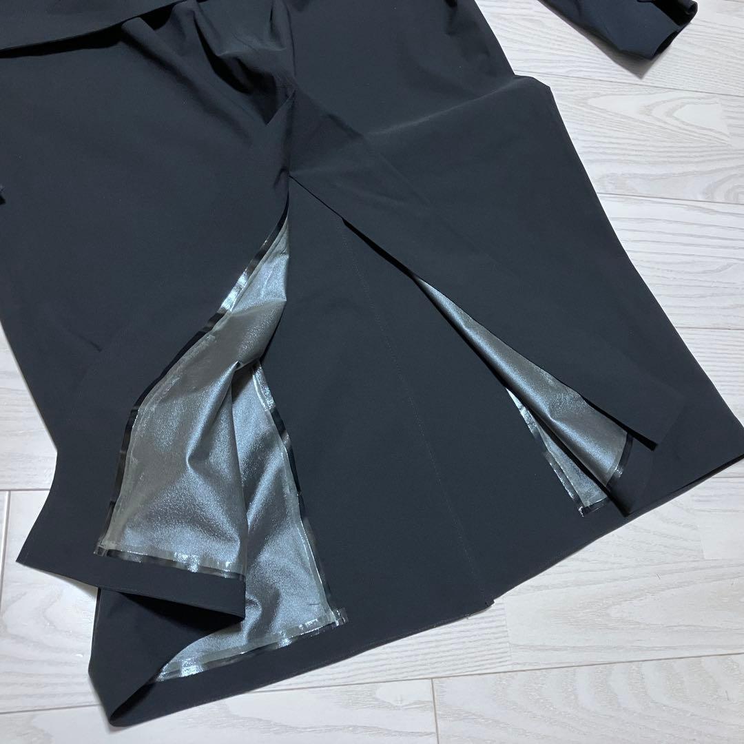 【タグ付】SOLOV トレンチコート　レインコート 黒　フーディ　ベルト　1