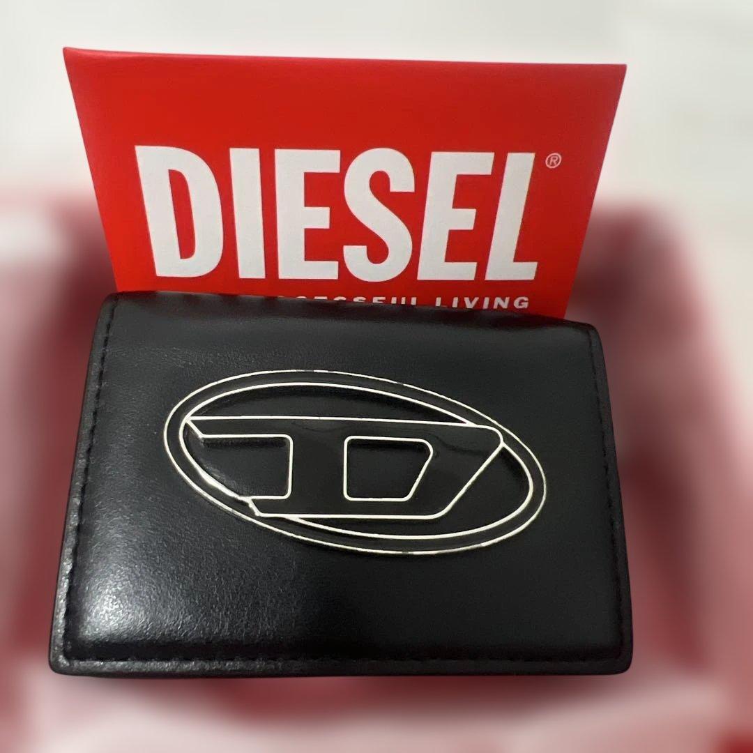 DIESEL ブラックレザー 三つ折り財布