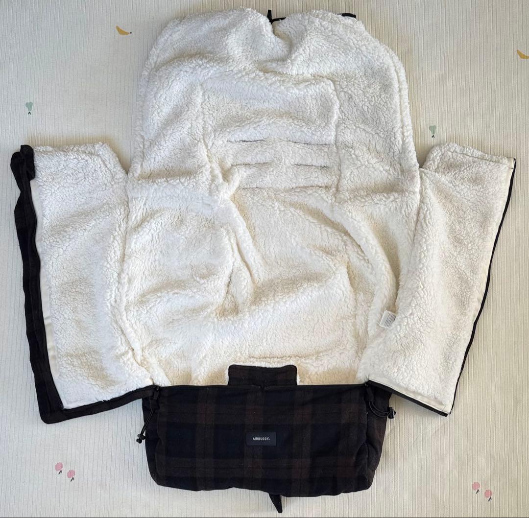 美品 エアバギー ダウンフットマフ トップライン ２個セット チェック柄
