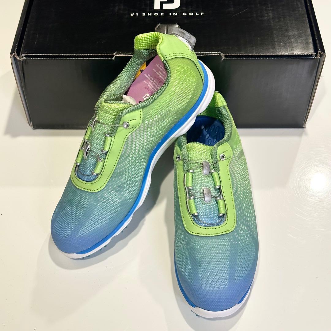 【新品】FootJoy 女性用ゴルフシューズ グリーン/ブルー