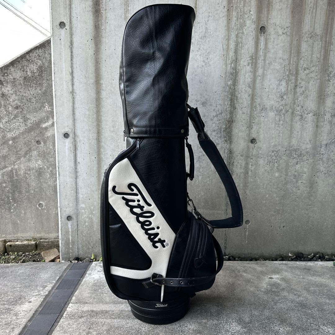Titleist キャディバッグ ブラック/ホワイト革