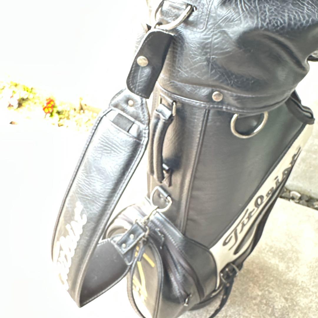 Titleist キャディバッグ ブラック/ホワイト革