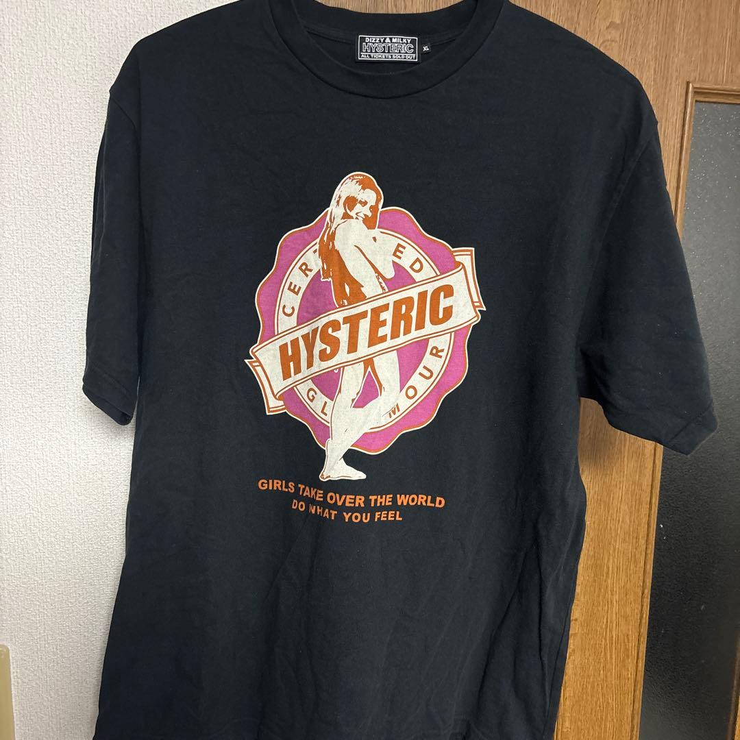 ヒステリックグラマー　ガールプリント　半袖Tシャツ黒XL
