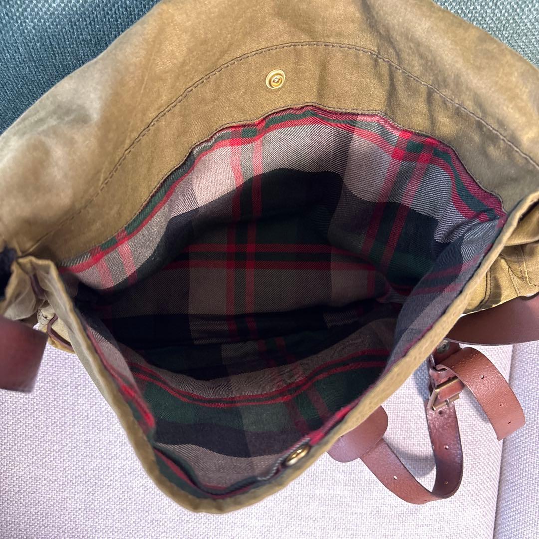 ★DIUBLE RL レザートリム オイルクロス メッセンジャーバッグ