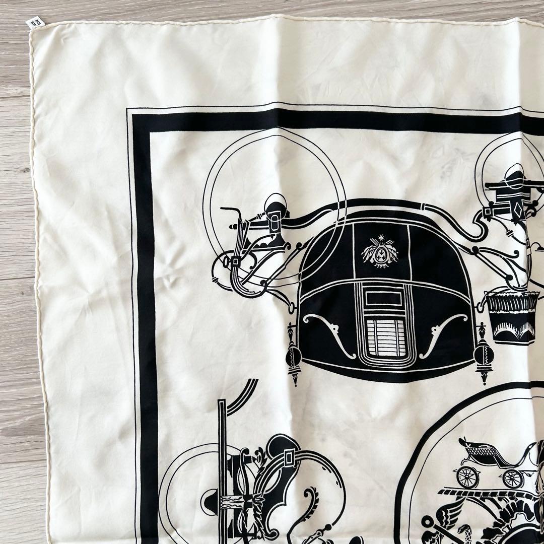 エルメス シルクスカーフ カレ90 エクスリブリス　馬車デザイン