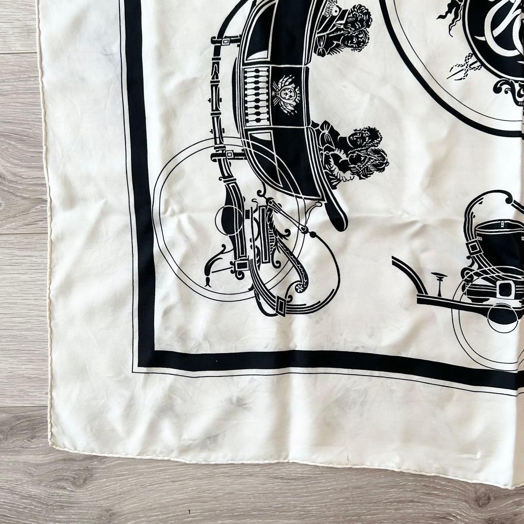 エルメス シルクスカーフ カレ90 エクスリブリス　馬車デザイン