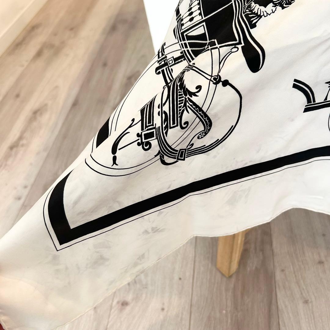 エルメス シルクスカーフ カレ90 エクスリブリス　馬車デザイン