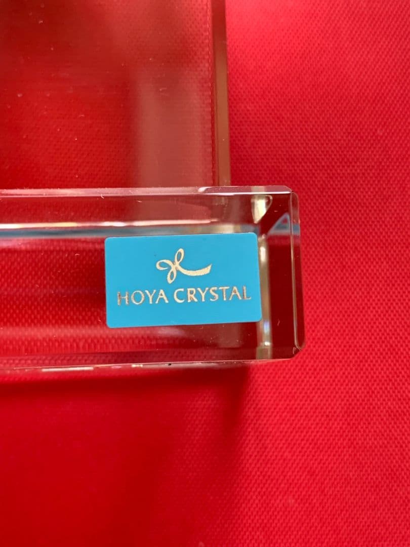 クリスタル置き時計 HOYA CRYSTAL製 スケルトン
