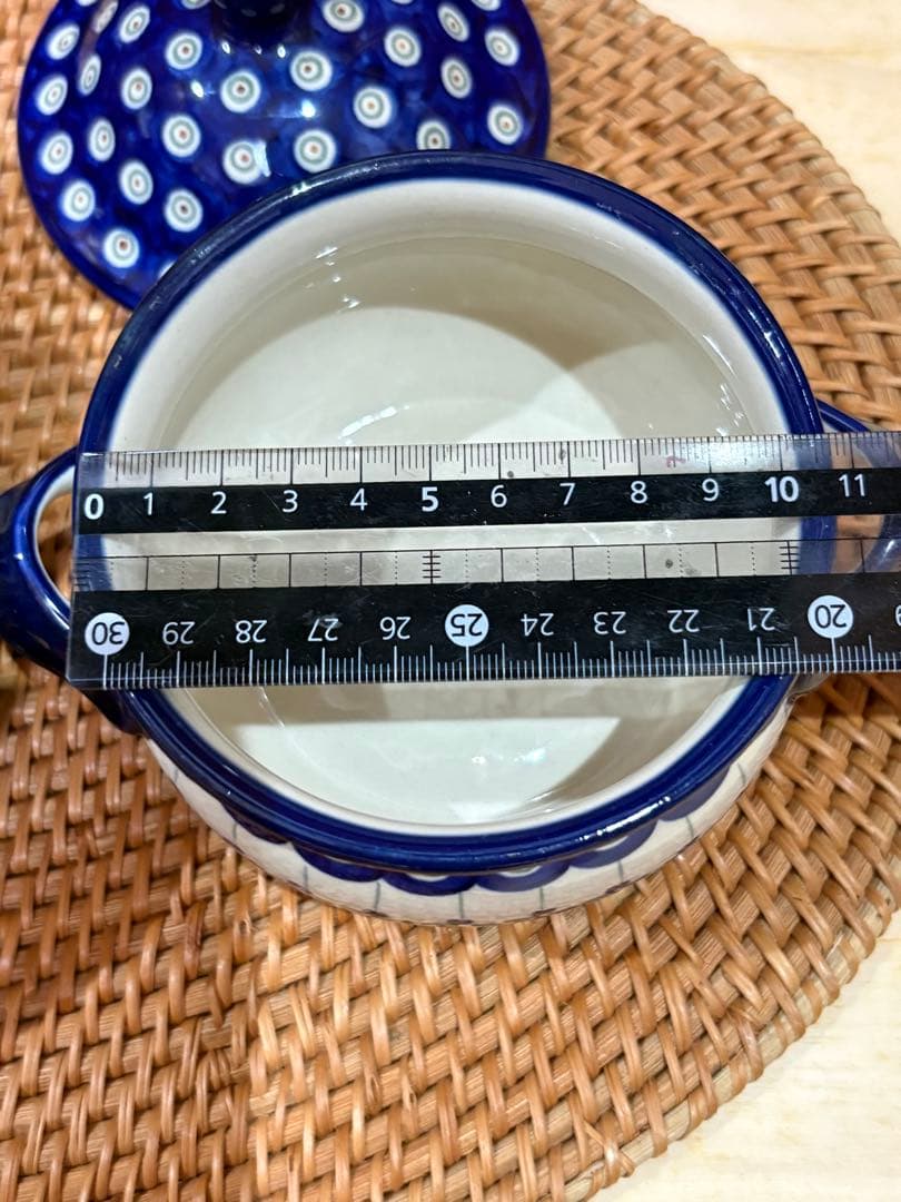 新品　ポーリッシュポタリー　ツェラミカ製　ザクワディ社製　チーズホンデュ　二重鍋