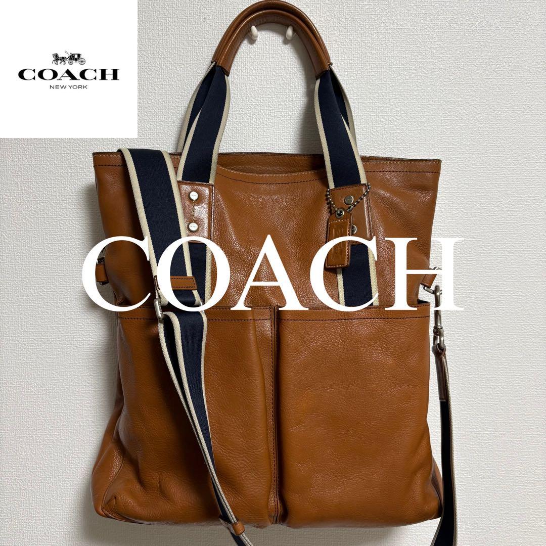 【良品】COACH コーチ ブラウン レザートートバッグ F70558