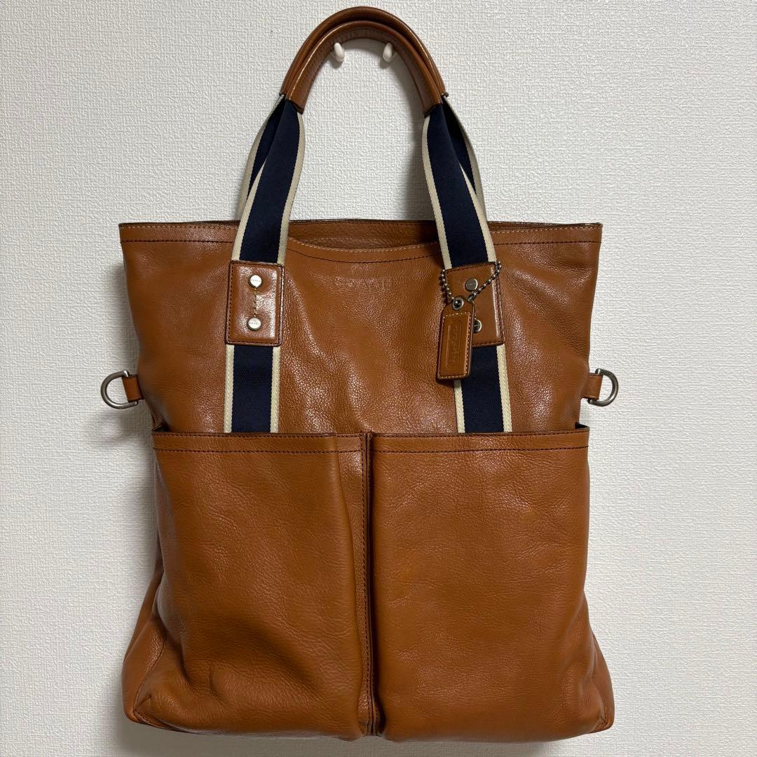 【良品】COACH コーチ ブラウン レザートートバッグ F70558