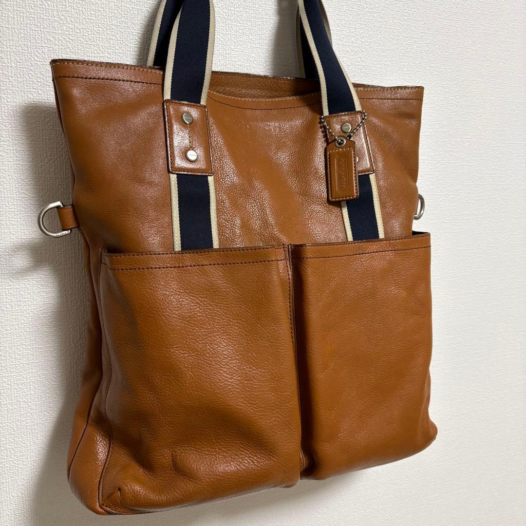 【良品】COACH コーチ ブラウン レザートートバッグ F70558
