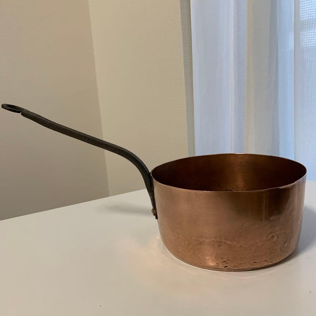 銅製片手鍋 内径16.5cm フランスアンティーク