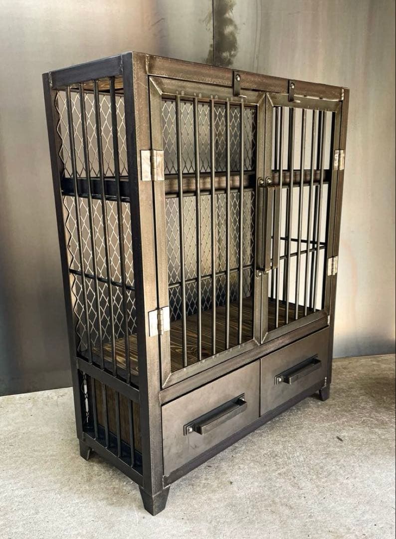 アイアンキャビネット【ver.鉄格子】キャビネット　アイアンラック　アイアン家具