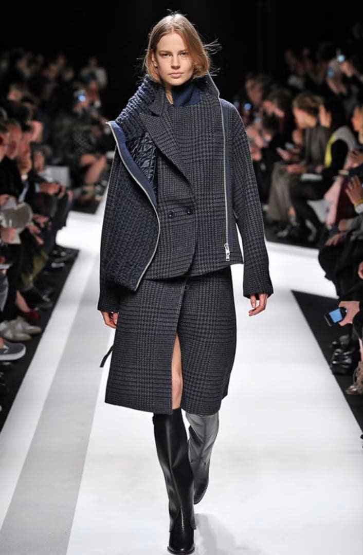 sacai サカイ ウールメルトン ニットドッキング ジャケットコート