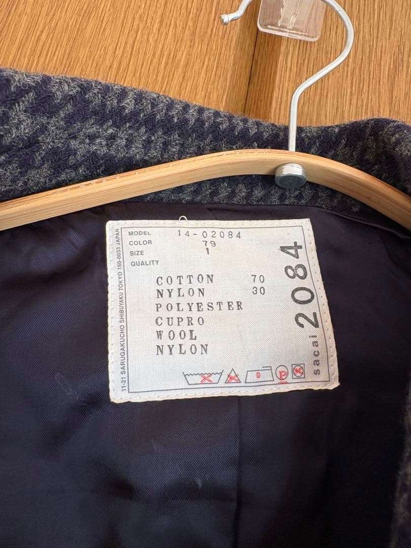 sacai サカイ ウールメルトン ニットドッキング ジャケットコート
