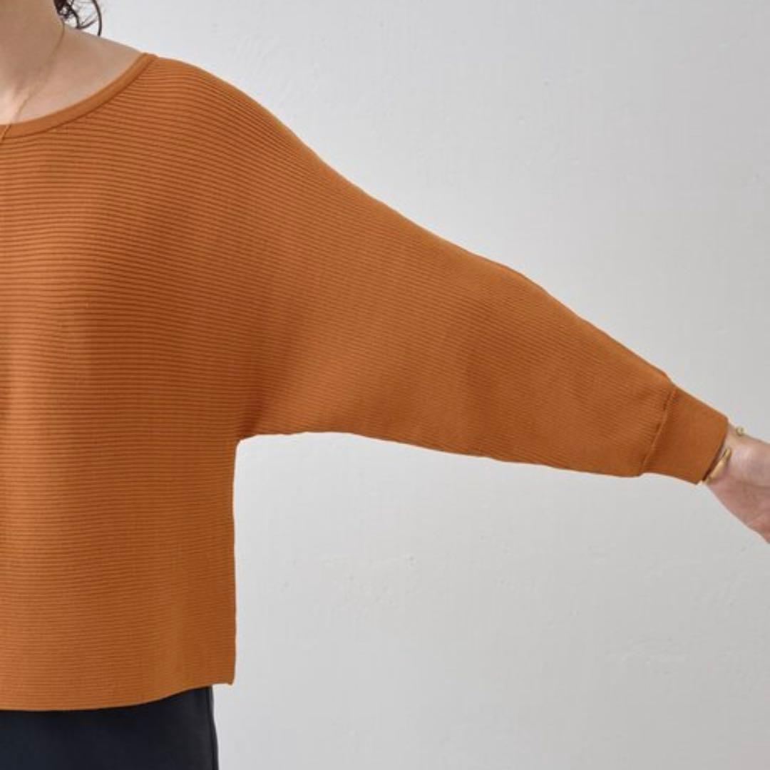 新品タグ付き　ビアズリー BEARDSLEY 後ろパールニット　キャメル