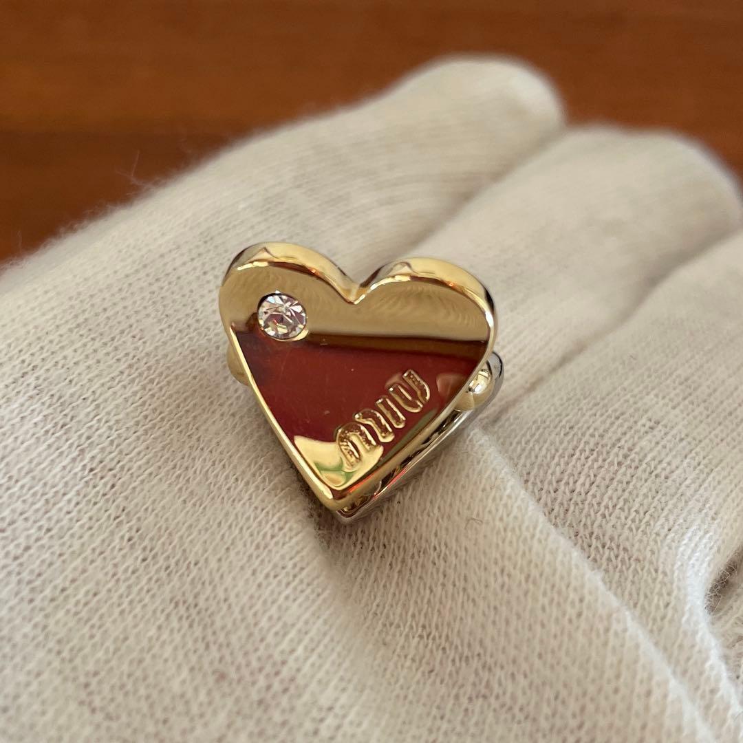 【付属品あり】MIU MIUメタル ヘアクリップ　3点セット　ロゴ　ストーン