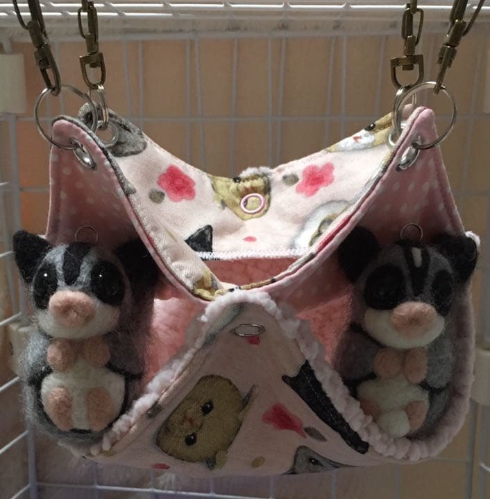 モモンガハウス（猫柄・ピンク）ボアピンク       ポーチ  2000円