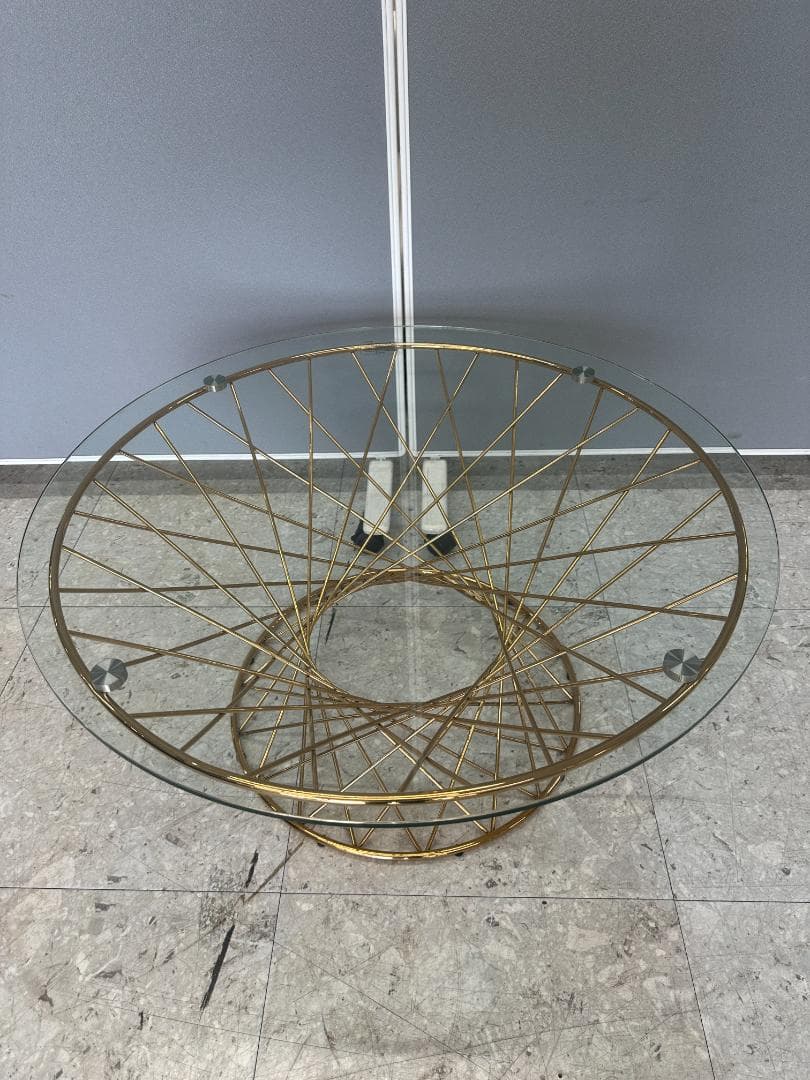 Francfranc　ガラスセンターテーブル　マーリアコーヒーテーブル　ゴールド