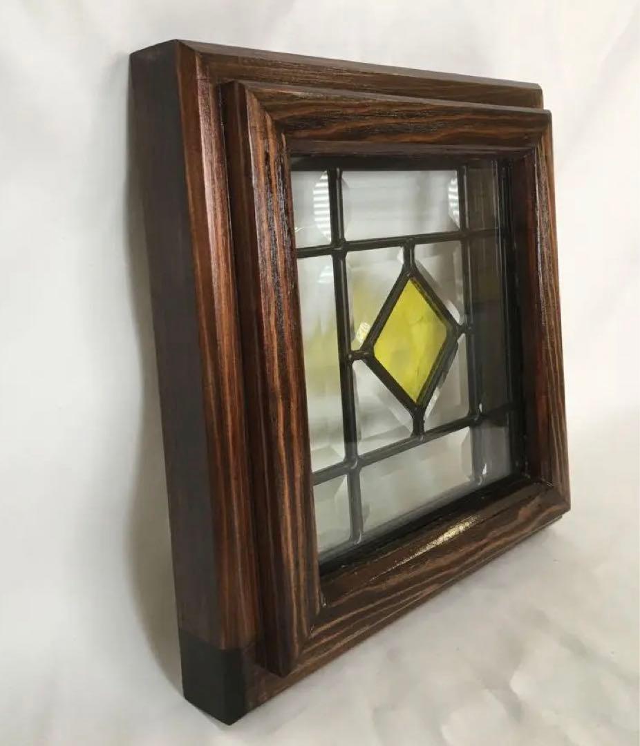 ステンドガラス 強化ガラス 壁掛け 木製枠(ハンドメイド)