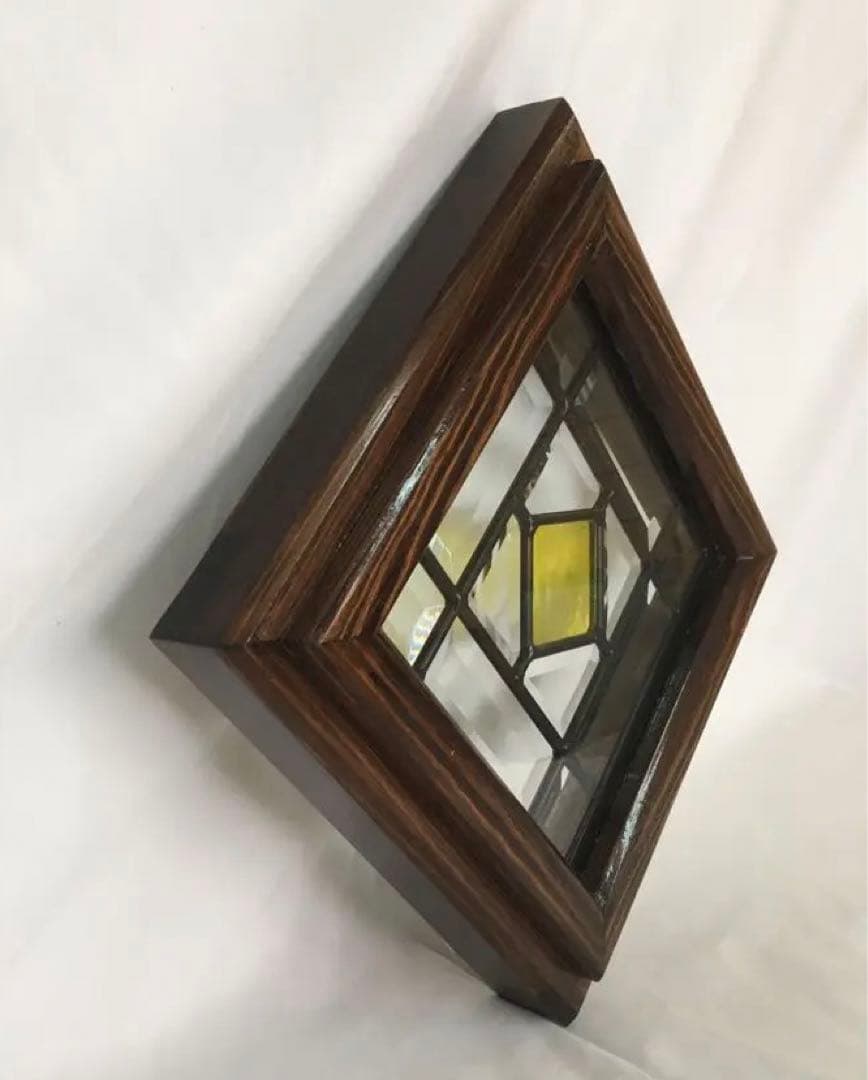 ステンドガラス 強化ガラス 壁掛け 木製枠(ハンドメイド)