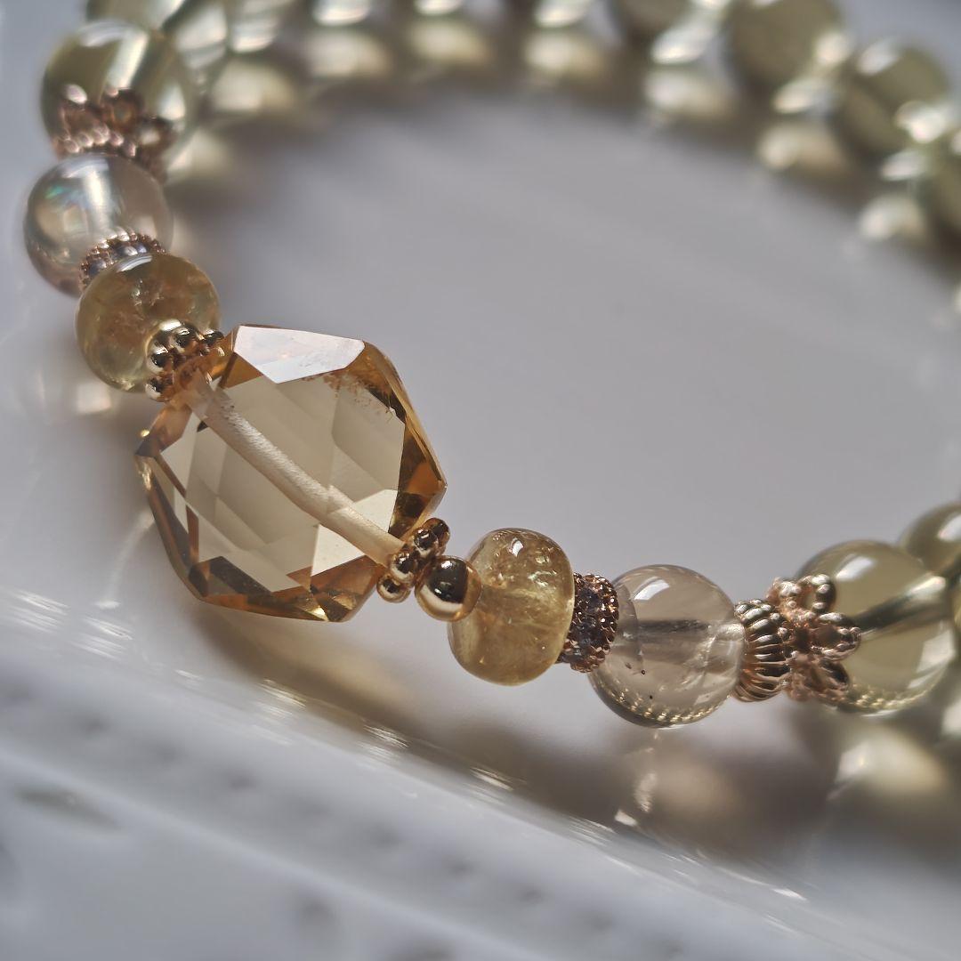 宝石質シトリン六芒星×レモンクオーツ×オーソクレース