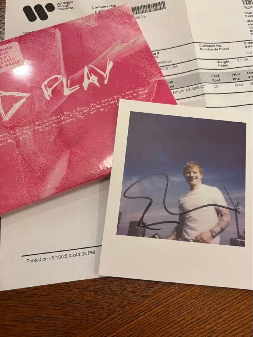 C*᭡様 エドシーラン　プレイ　CD サインカード付　Ed Sheeran Pl