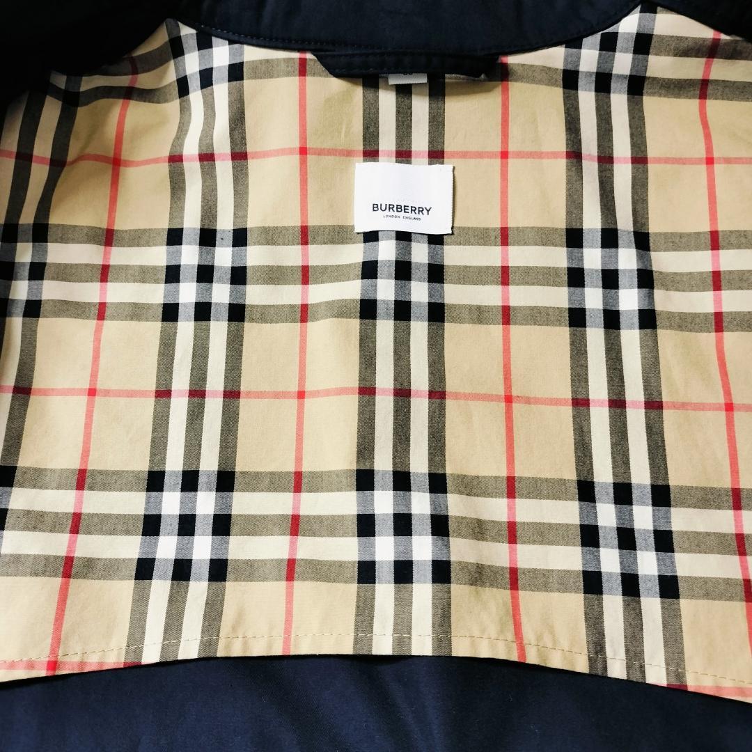 【現行・美品】バーバリー ラバーロゴ付 裏地ノバチェック フード付 コート 50
