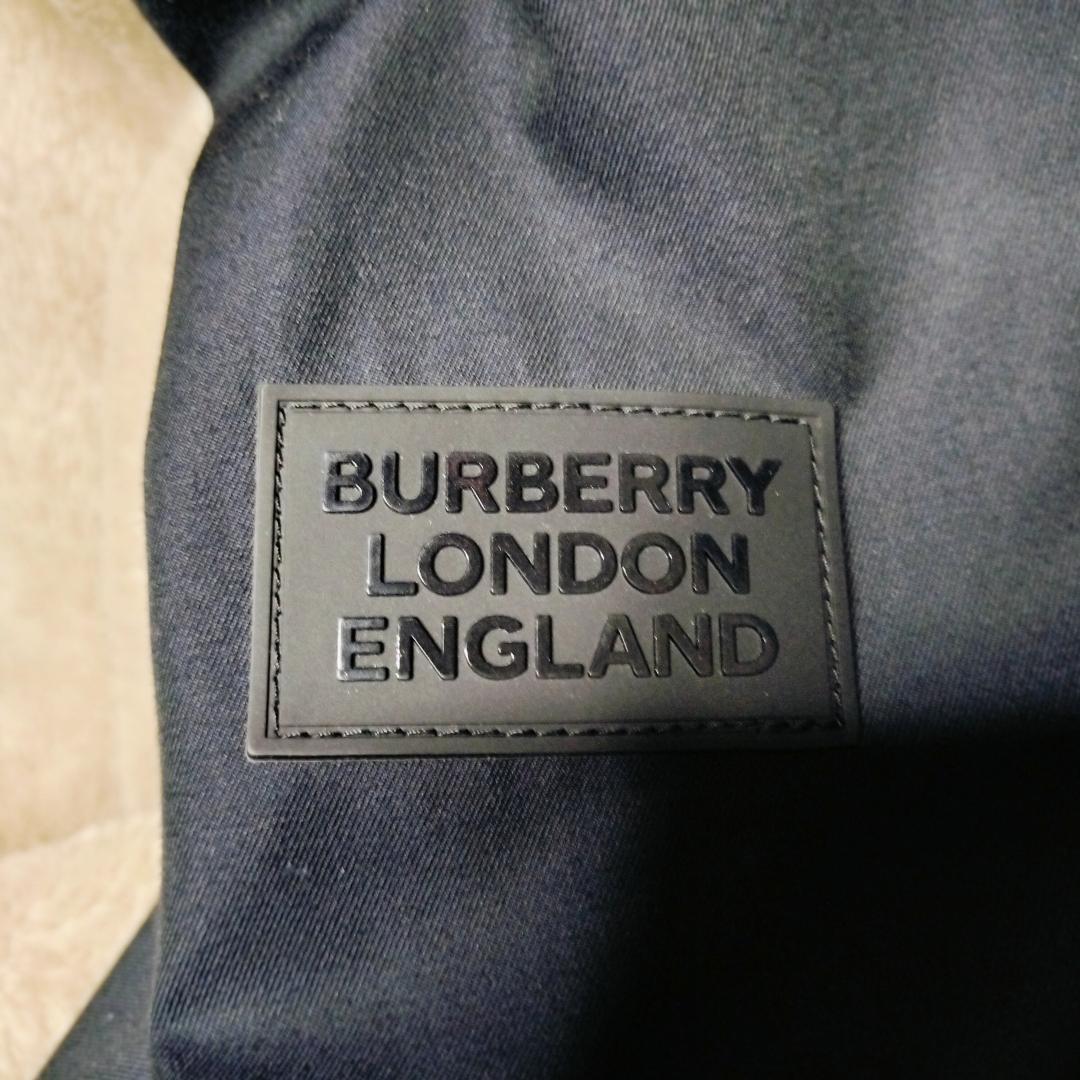 【現行・美品】バーバリー ラバーロゴ付 裏地ノバチェック フード付 コート 50