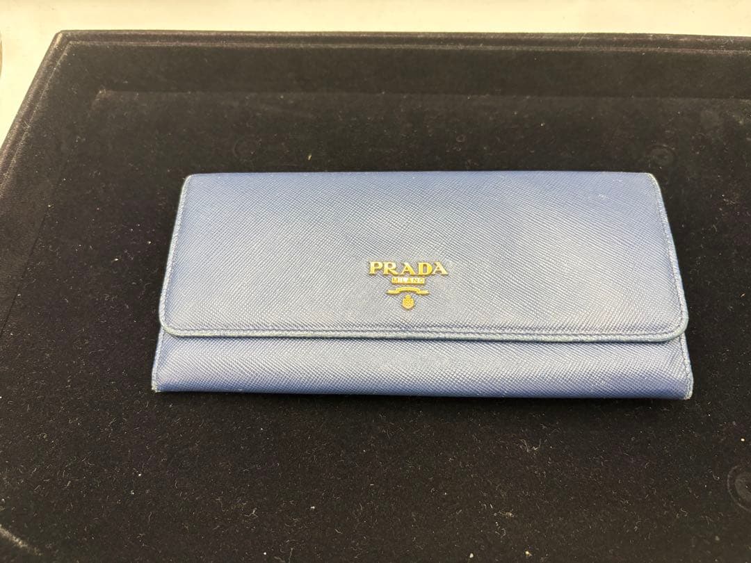 PRADA プラダ サフィアーノ 長財布 フラップ　ブルー