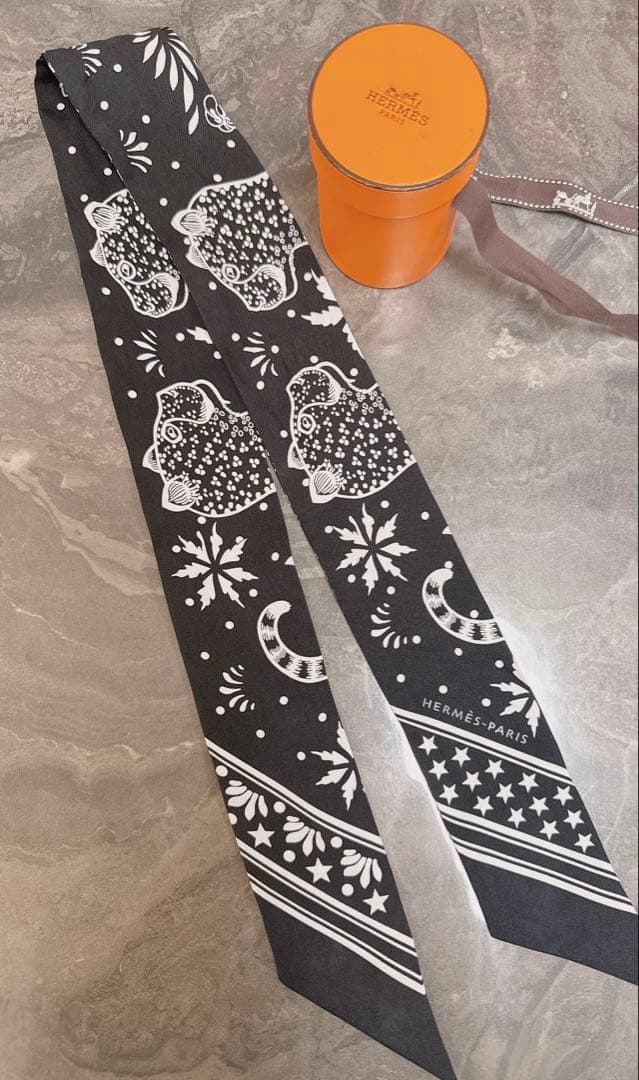 エルメスツィリー レオパード ノワール ジャングルラブラブ ブラック