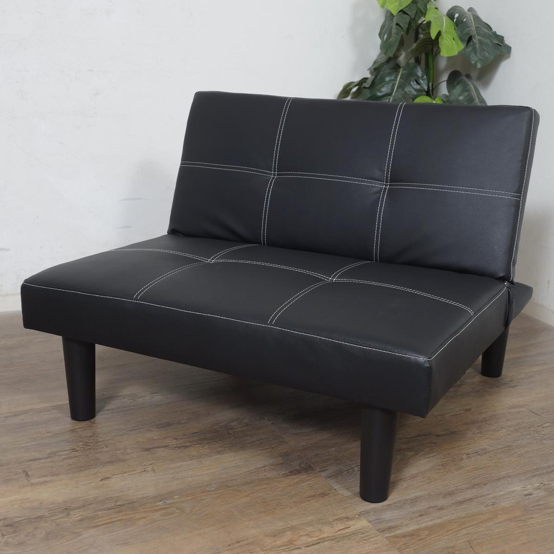 【新品】レザー張り リクライニングソファ　シンプル スタイリッシュ　アウトレット