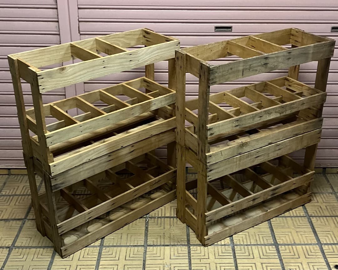 美品　一升瓶ケース 椅子 ビールケース 木箱 ４個　ビンテージ インテリア