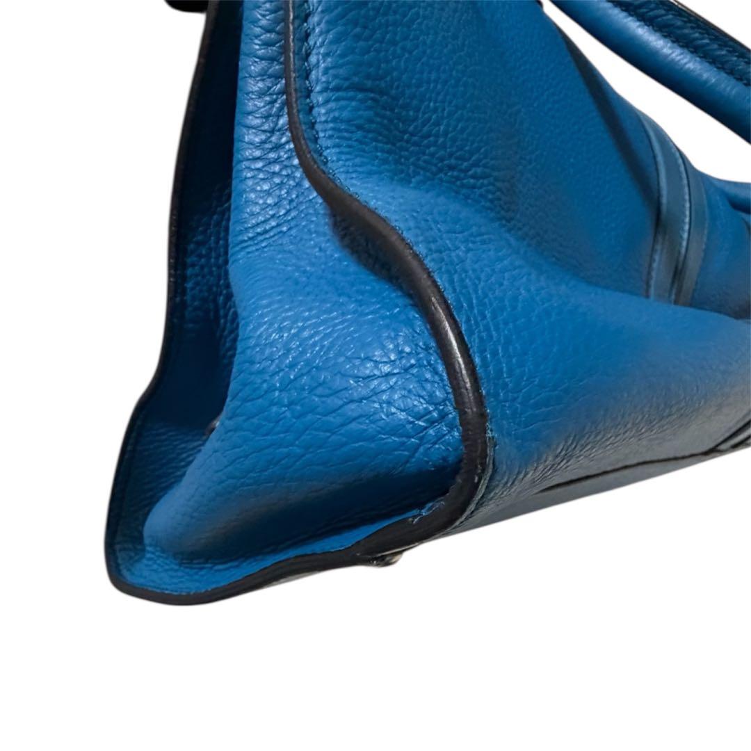 TOD’S トッズ メンズ トートバッグ ブルー レザー 本革 イタリア 大容量