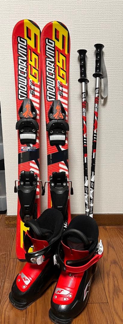 カービングスキーセット 80センチ赤黒 ブーツサイズ17.5