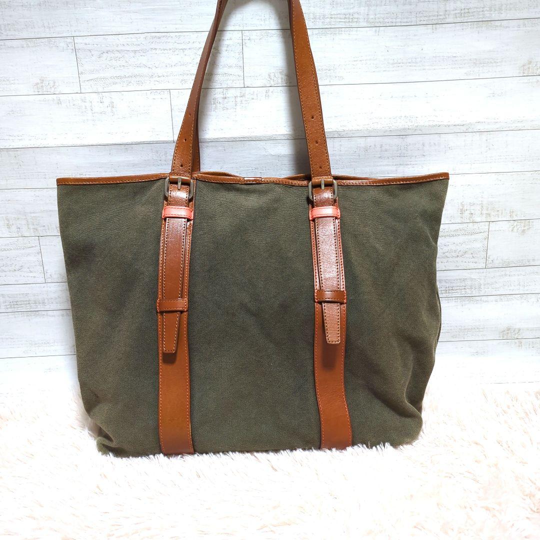 【Paul Smith】 レザー＆キャンパス/トートバッグ/肩掛け可/A4収納可