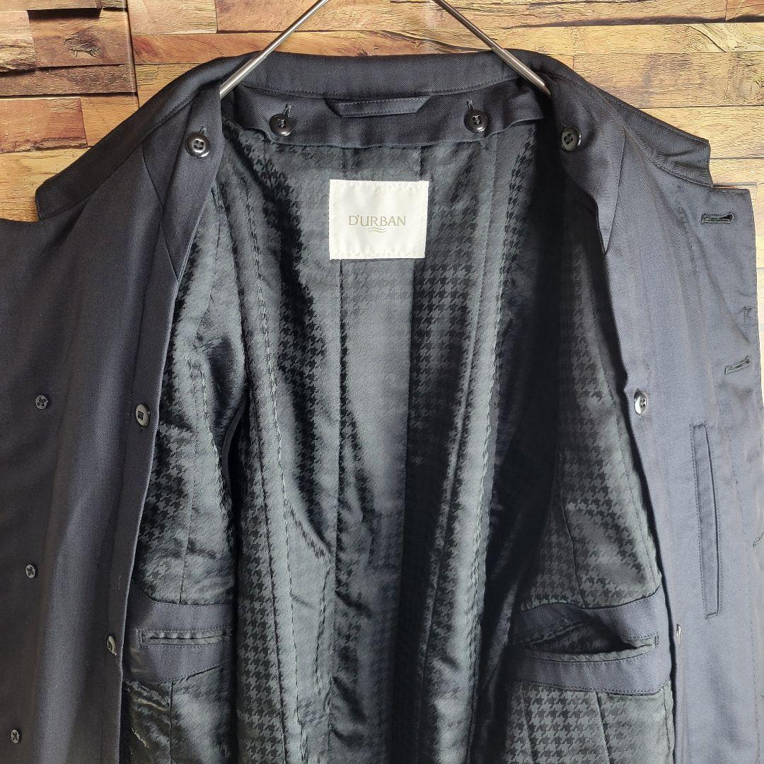 【極美品】ダーバンD'URBAN シルクライナーストライプ バルマカーンコート