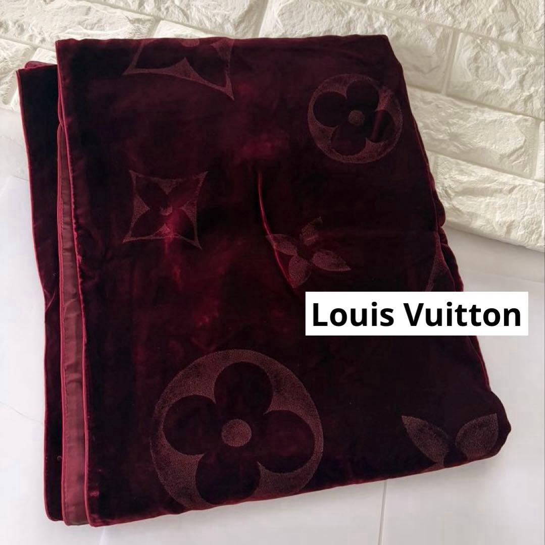 Louis Vuitton ルイヴィトン バーガンディ ベルベット ストール