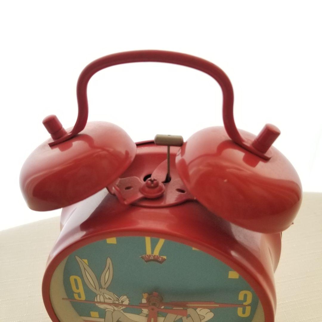 90s バックスバニー 目覚まし時計 手巻き 稼働品 ベル 大音量 【希少】
