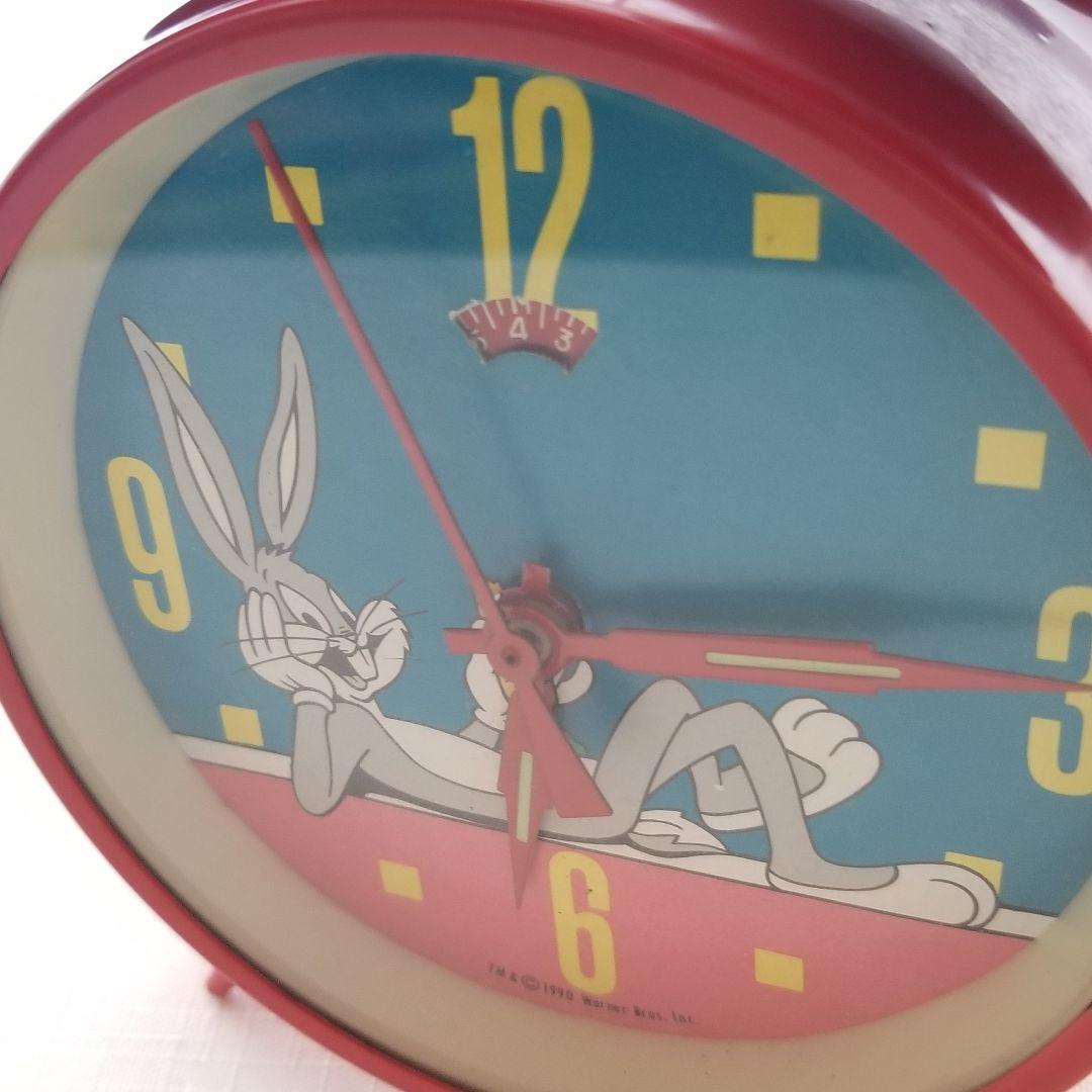 90s バックスバニー 目覚まし時計 手巻き 稼働品 ベル 大音量 【希少】