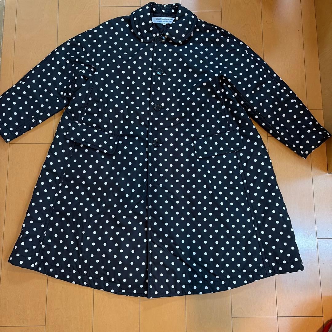 コムコム　コムデギャルソン　中綿コート　ブラック　ドット